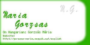 maria gorzsas business card